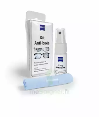 Zeiss Kit Spray Antibuée Fl/15ml + Tissu Microfibres à VITRE